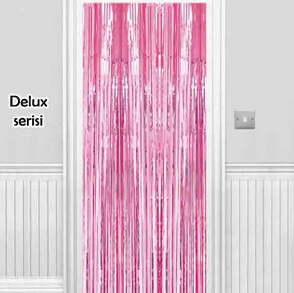 Pembe Işıltılı Duvar Kapı Perdesi Arka Fon 90x200 cm